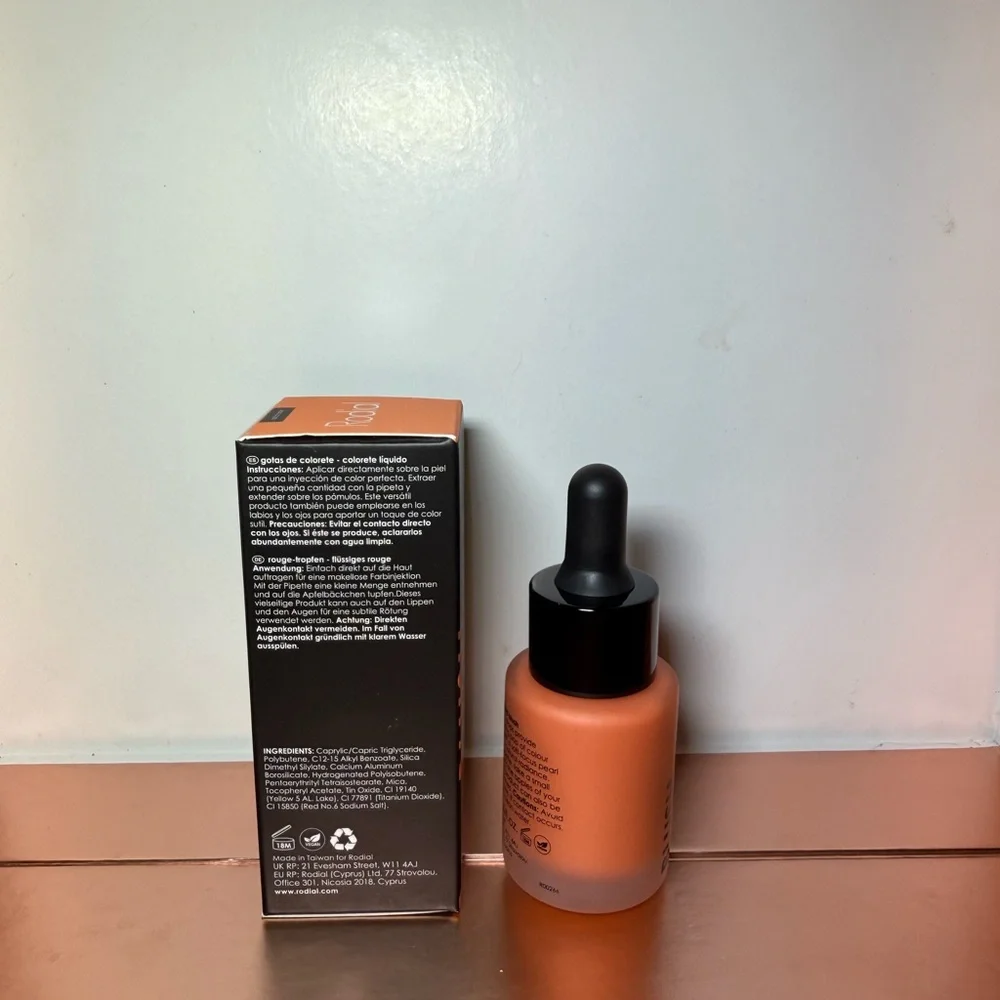 RODIAL Blush Drops Liquid Blush $55 MSRP *Apricot Sorbet* Full Size! BNIB!